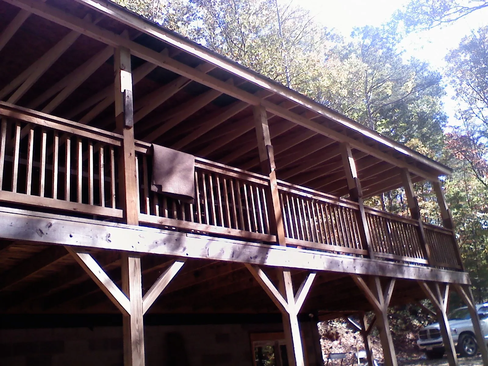 Timber framing under a new elevated porch and deck — Roof Leak Repair in Murrysville by Roofing Brothers